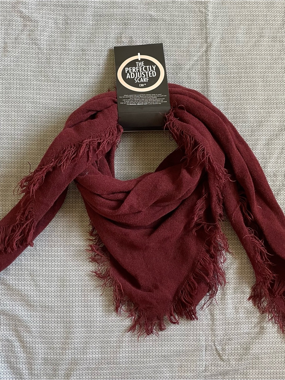 Burgundy Women's Frayed Scarf